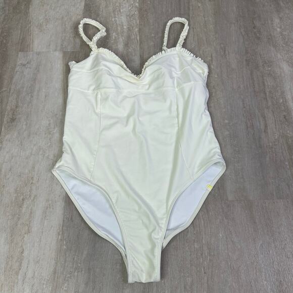 Summersalt The Mini Ruffle Sweetheart Coast One-Piece Swimsuit Off White Size 14 - Picture 2 of 4